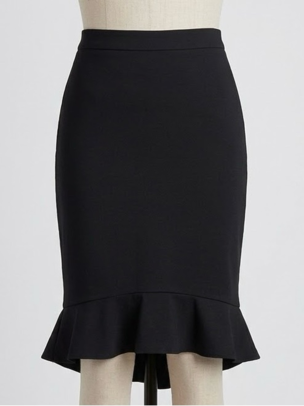 Max Studio London Black Ruffle Flounce Pencil Skirt S